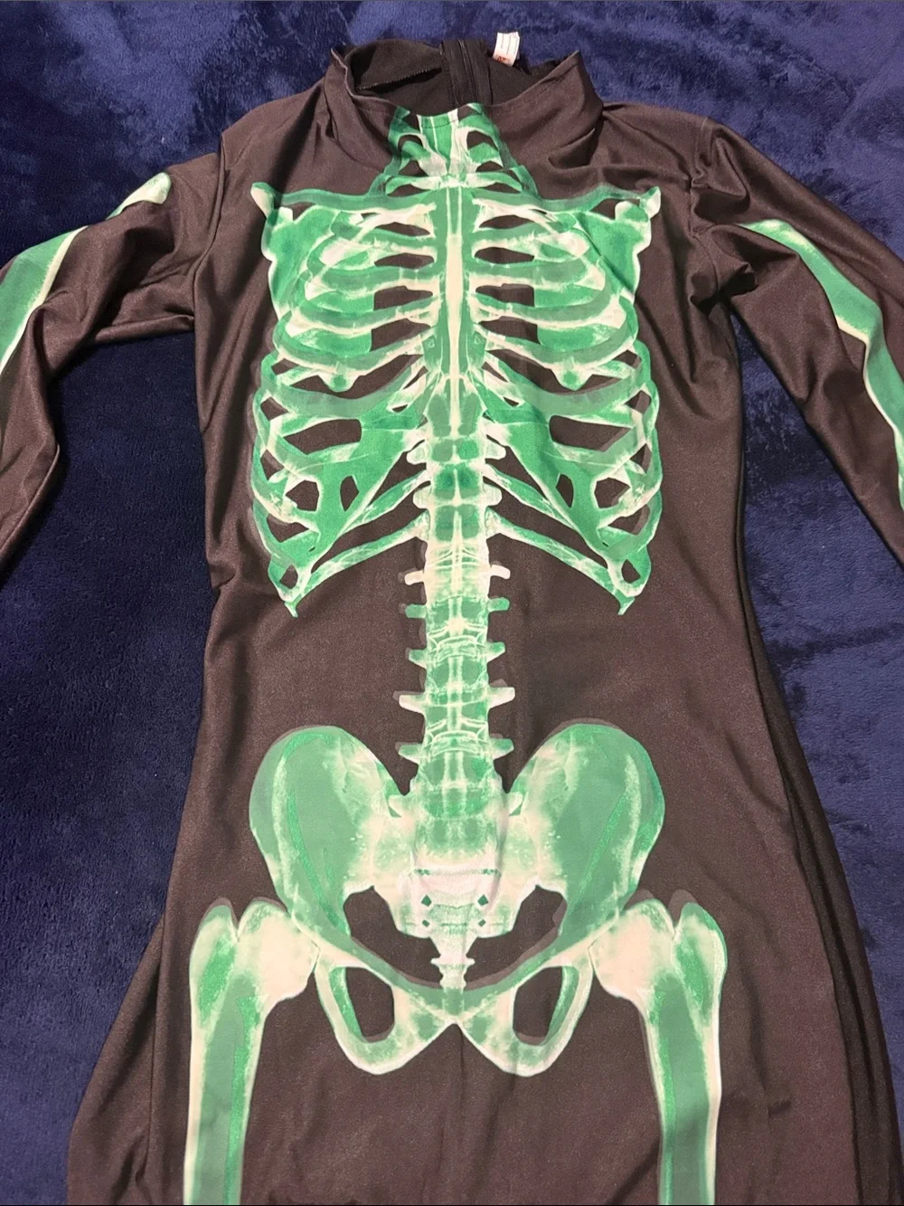Unisex Slim-Fitting Halloween Skeleton Costume. Women, Men, Kids Bodysuit